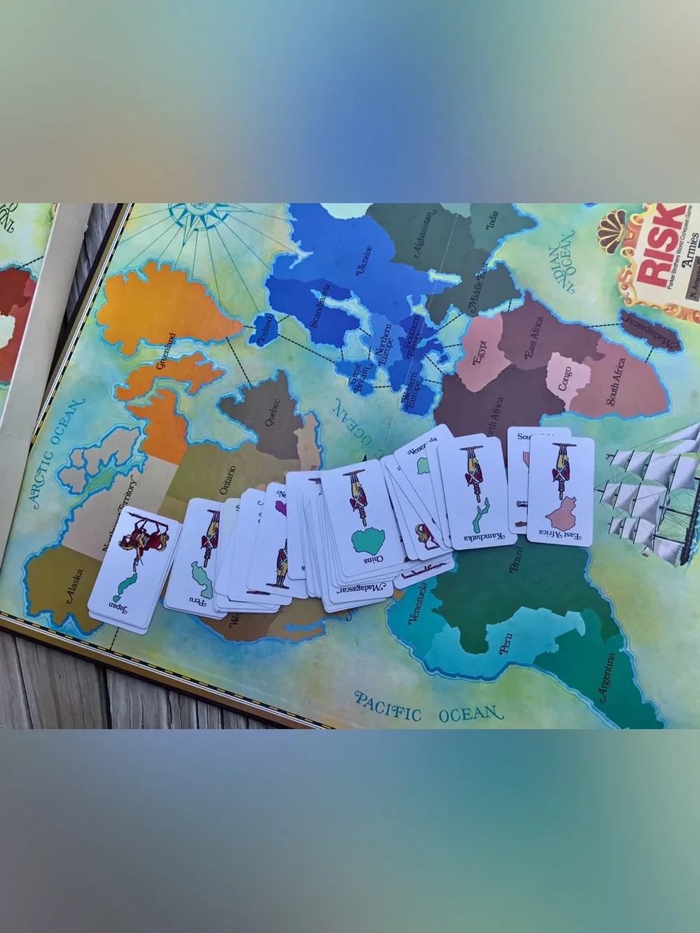 1980 Parker Brothers Risk World Conquest Game Boardgames Dice Cards Play Pieces